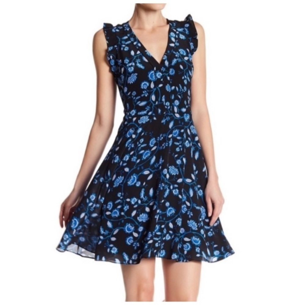 REBECCA TAYLOR Sleeveless Kyoto Floral Silk Dress